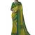 Green printed chiffon saree with blouse