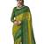 Green printed chiffon saree with blouse