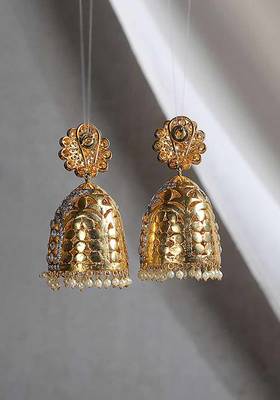 Dual Tone Victorian Polki Jhumkis
 3