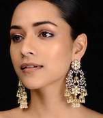 Dual Tone Victorian Polki Jhumki Earrings
