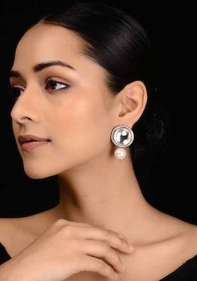 Dual Tone Victorian Polki Stud Earrings
 1