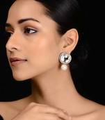 Dual Tone Victorian Polki Stud Earrings
