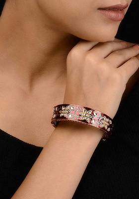 Red Gold Tone Meenakari Bangle
 1