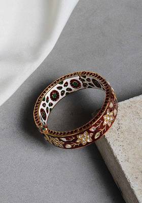 Red Gold Tone Meenakari Bangle
 2