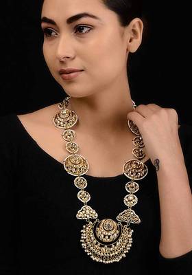 Gold Tone Kundan Inspired Necklace
 1