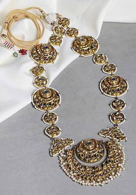 Gold Tone Kundan Inspired Necklace
 2