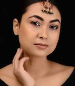 Red-Green Kundan Inspired Jadau Maang Tikka
