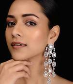 Silver Tone Diamante Earrings

