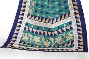 Green printed art silk sarees saree with blouse 5