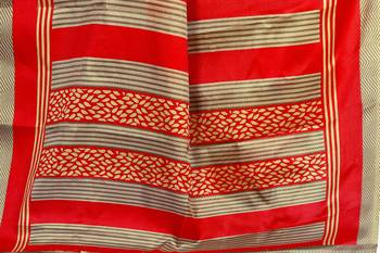   dark cream printed art silk sarees saree with blouse 5