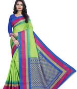   light lemon printed art silk sarees saree with blouse