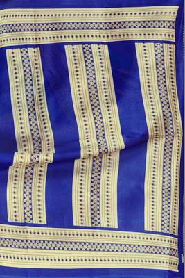 Blue printed art silk sarees saree with blouse 6