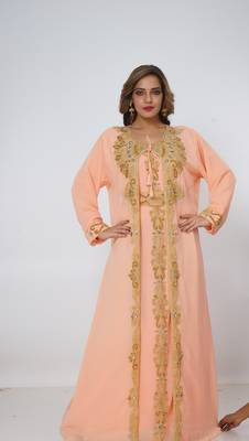 Dubai Kaftan Women Dress Long Gown Farasha Morocco Wear 2