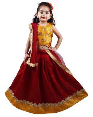 Maroon lace silk stitched lehenga 4