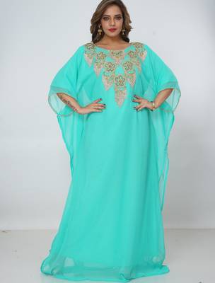 Dubai Kaftan Women Dress Long Gown Farasha Morocco Wear 1