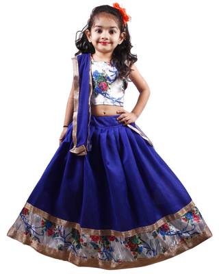 Blue lace silk stitched lehenga 1