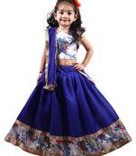 Blue lace silk stitched lehenga