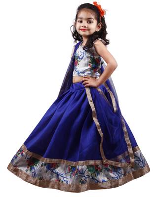 Blue lace silk stitched lehenga 2
