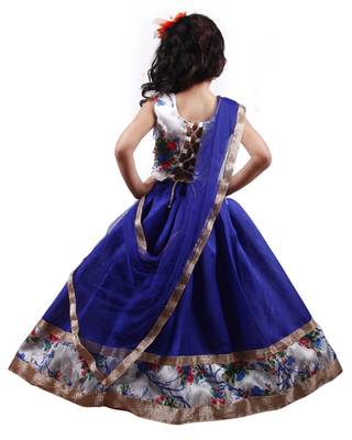 Blue lace silk stitched lehenga 3