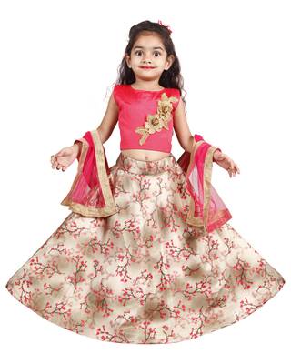 Beige lace silk stitched lehenga 4