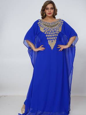 Dubai Kaftan Women Dress Long Gown Farasha Morocco Wear 1