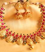 Gorgeous Kemp Lakshmi Bridal Necklace Set With Earrings