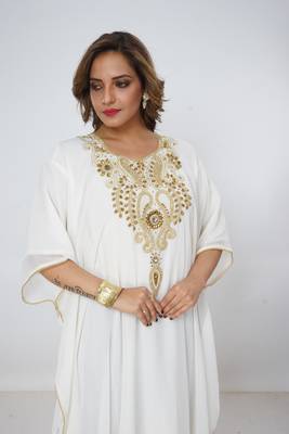 Dubai Kaftan Women Dress Long Gown Farasha Morocco Wear 4