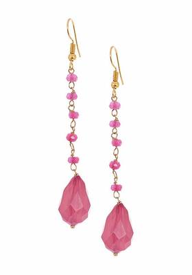 Pink Gold Tone Crystal Earrings
 2