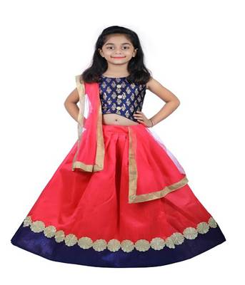 Pink Lace Silk Stitched Lehenga 1
