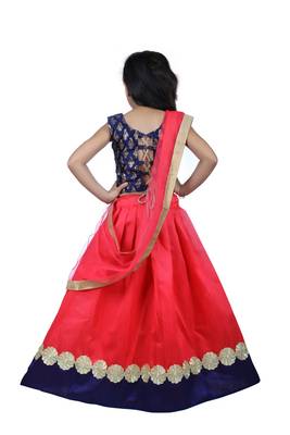 Pink Lace Silk Stitched Lehenga 3