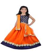 Orange Lace Silk Stitched Lehenga