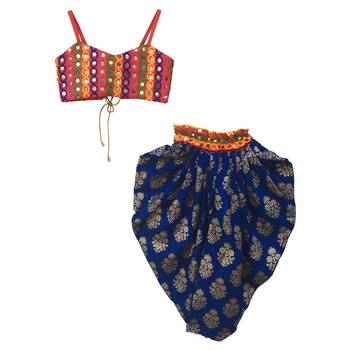 multicolor embroidered cotton stitched kids salwar suits 3