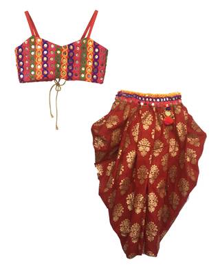 multicolor embroidered cotton stitched kids salwar suits 2