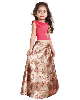 Beige Lace Silk Stitched Lehenga 2