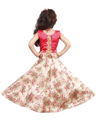 Beige Lace Silk Stitched Lehenga 3