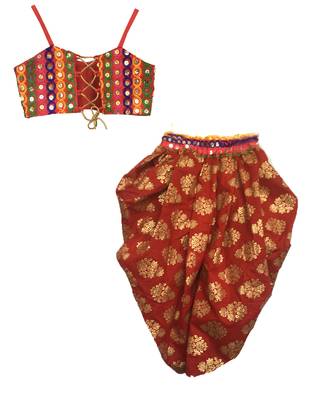 multicolor embroidered cotton stitched kids salwar suits 3