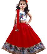 Red Lace Silk Stitched Lehenga