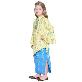 Yellow Printed Cotton Kids Skirts 2