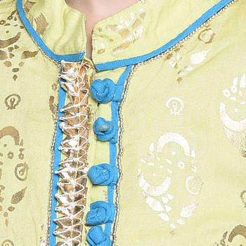 Yellow Printed Cotton Kids Skirts 4