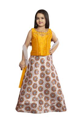 Grey printed Polyester Stitched lehenga choli 2