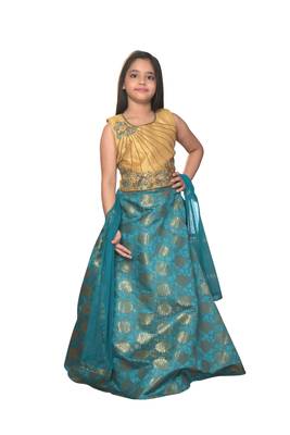 Green printed Polyester Stitched lehenga choli 2