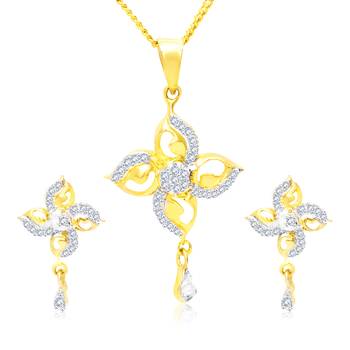Gold cubic zirconia pendants 1