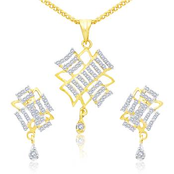 Gold cubic zirconia pendants 1