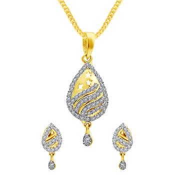 Gold cubic zirconia pendants 1