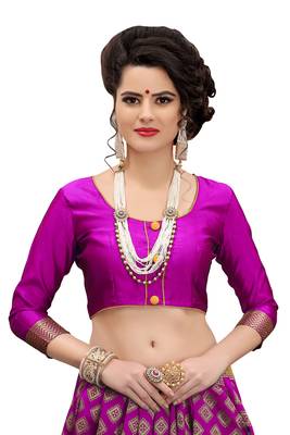 blue woven banarasi silk saree with blouse 4