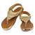 Do Bhai gold Flat Sandal For Women