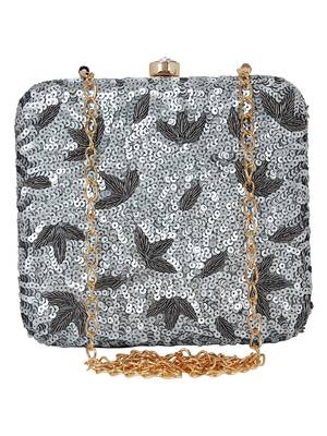 Ethnique Sequines Party Clutch Silver & Gold 1
