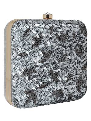 Ethnique Sequines Party Clutch Silver & Gold 2