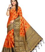 Orange woven patola saree with blouse
