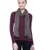 Black & White Viscose Rayon Checked Woven Design Stole